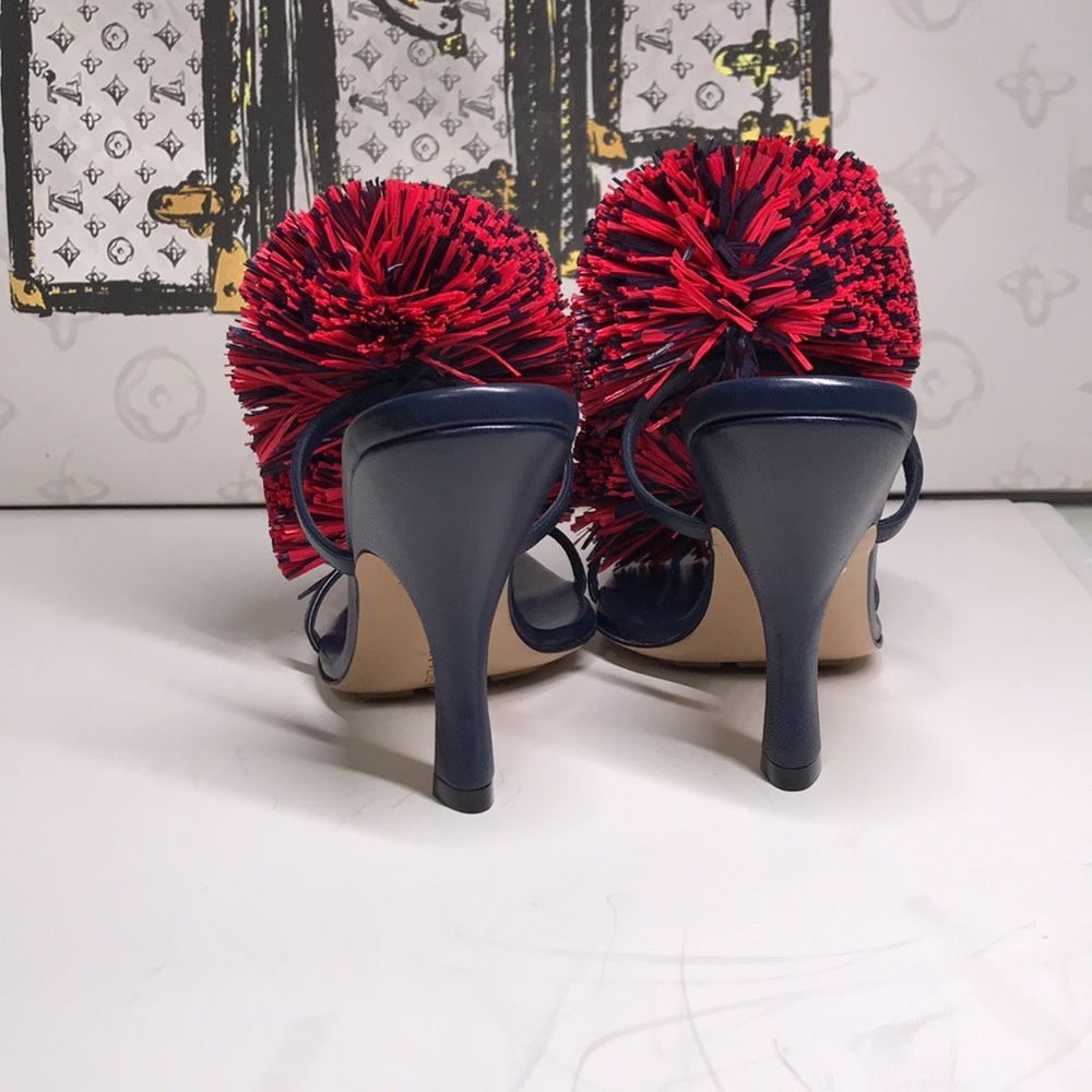 New Authentic Bottega Veneta 24S Lamb Leather Raffia Slides - Picture 8 of 12